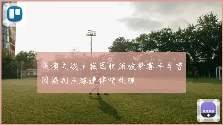 美澳之战主裁因收贿被禁赛半年曾因漏判点球遭停哨处理